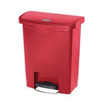 Poubelle À Pédale Frontale Rubbermaid Slim Jim Rouge 30L - GelatoPro.fr