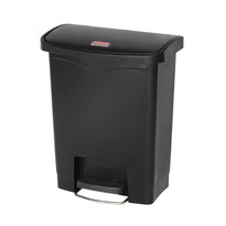 Poubelle À Pédale Frontale Rubbermaid Slim Jim Noire 30L - GelatoPro.fr