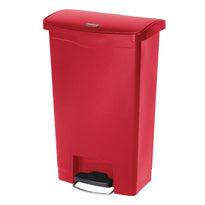Poubelle À Pédale Frontale Rubbermaid Slim Jim Rouge 50L - GelatoPro.fr