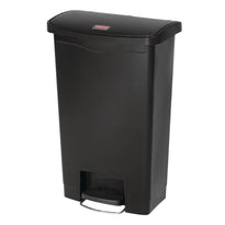 Poubelle À Pédale Frontale Rubbermaid Slim Jim Noire 50L - GelatoPro.fr