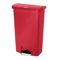 Poubelle À Pédale Frontale Rubbermaid Slim Jim Rouge 68L - GelatoPro.fr