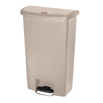 Poubelle À Pédale Frontale Rubbermaid Slim Jim Beige 68L - GelatoPro.fr