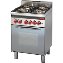 Fourneau 4 Feux Gaz Sur Four Électrique À Convection, Gril Électrique Et Porte Vitrée Gastro M 60/60Cfge - GelatoPro.fr