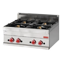 Fourneau Gaz À Poser 4 Feux Gastro M 650 65/70Pcg - GelatoPro.fr