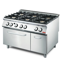Fourneau 6 Feux Et Four Gaz Gastro M 700 Gm70/120Cfg - GelatoPro.fr