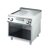Plancha Gaz Gastro M 700 Avec Plaque Demie Lisse Demie Rainurée Chromée Gm70/80Ftrg - GelatoPro.fr