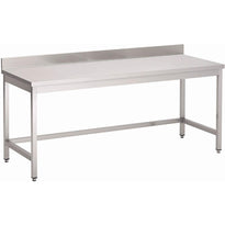 Table Inox Sans Étagère Basse Avec Dosseret Gastro M 2000 X 700 X 850Mm - GelatoPro.fr