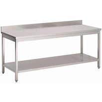 Table De Préparation Inox 304 Avec Étagère Basse Et Dosseret Gastro M 85X100X70Cm - GelatoPro.fr