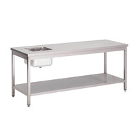 Table Du Chef Inox Avec Étagère Basse Gastro M 1200 X 700 X 850Mm - GelatoPro.fr