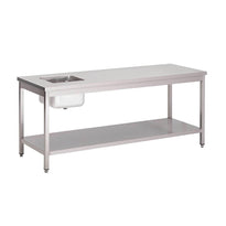 Table Du Chef Inox Avec Étagère Basse Gastro M 2000 X 700 X 850Mm - GelatoPro.fr