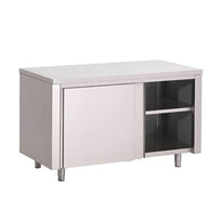 Table Armoire Inox Avec Portes Coulissantes Gastro M 1000 X 700 X 850Mm - GelatoPro.fr