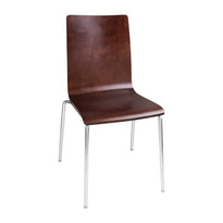 Chaise Dossier Carré Marron Foncé Bolero Lot De 4 - GelatoPro.fr