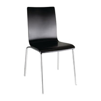 Chaise Dossier Carré Noire Bolero Lot De 4 - GelatoPro.fr