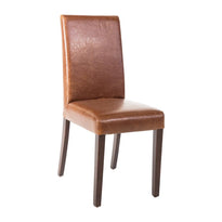 Chaise Dossier Haut En Simili Cuir Bolero Marron Patiné X2 - GelatoPro.fr
