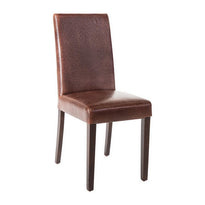 Chaise Dossier Haut En Simili Cuir Bolero Marron Foncé Patiné X2 - GelatoPro.fr