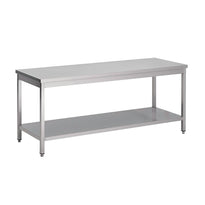 Table Inox Avec Étagère Basse Gastro M 1000 X 600 X 850Mm - GelatoPro.fr