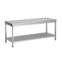 Table Inox Avec Étagère Basse Gastro M 1400 X 600 X 850Mm - GelatoPro.fr
