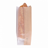 SACHET KRAFT AVEC FENÊTRE LATÉRALE TRANSPARENTE BIODÉGRADABLE 9+5.5X26 CM - PACK DE 250 UNITÉS