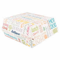 Coque Burger Extra Large En Carton 17.5X18X7.5 Cm Modèle Parole - Pack De 50 Unités - GelatoPro.fr
