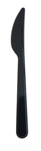 Couteau Fiesta Noir En Ps 17.8 Cm - Carton De 600 Unités - GelatoPro.fr