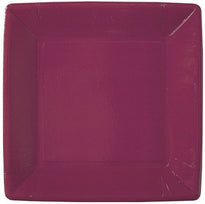 Assiette Carrée Aubergine En Carton Laminé 23X23 Cm - Carton De 200 Unités - GelatoPro.fr
