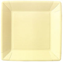 Assiette Carrée Ivoire En Carton Laminé 23X23 Cm - Carton De 200 Unités - GelatoPro.fr