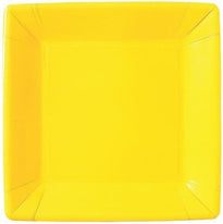Assiette Carrée Jaune En Carton Laminé 23X23 Cm - Carton De 200 Unités - GelatoPro.fr
