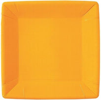 Assiette Carrée Mandarine En Carton Laminé 23X23 Cm - Carton De 200 Unités - GelatoPro.fr