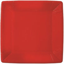 Assiette Carrée Rouge En Carton Laminé 23X23 Cm - Carton De 200 Unités - GelatoPro.fr