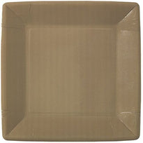 Assiette Carrée Taupe En Carton Laminé 23X23 Cm - Carton De 200 Unités - GelatoPro.fr