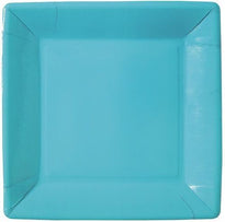 Assiette Carrée Turquoise En Carton Laminé 23X23 Cm - Carton De 200 Unités - GelatoPro.fr