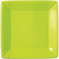 Assiette Carrée Vert Anis En Carton Laminé 23X23 Cm - Carton De 200 Unités - GelatoPro.fr