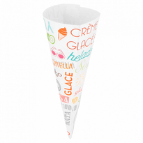 Cône En Papier Pour Cornet À Glace Modèle Parole 7 X 11.5 Cm - Carton De 3000 Unités - GelatoPro.fr