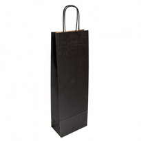 Sac Bouteille Kraft Noir 14+8X40 Cm - Carton De 250 Unités - GelatoPro.fr