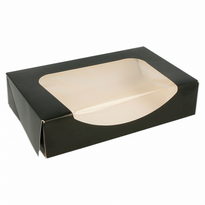 Boîte Noire Pour Macarons Ou Sushi Avec Fenêtre 17.5X12X4.5 Cm - Carton De 400 Unités - GelatoPro.fr