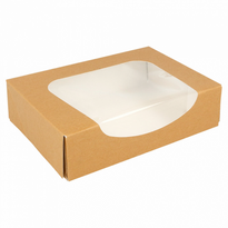 Boîte Kraft Pour Macarons Ou Sushi Avec Fenêtre 17.5X12X4.5Cm - Carton De 400 Unités - GelatoPro.fr