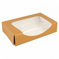 Boîte Kraft Pour Macarons Ou Sushi Avec Fenêtre 20X12X4.5Cm - Carton De 400 Unités - GelatoPro.fr