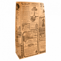 Sac Papier Sos Sans Anses 20 + 9 X 34.5 Cm Times Kraft - Carton De 500 Unités - GelatoPro.fr