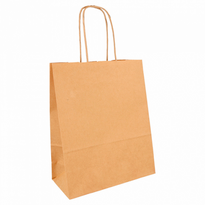 Sac Papier Avec Poignée Ficelle 18 + 8 X 21.5 Cm Neutre Kraft- Carton De 250 Unités - GelatoPro.fr