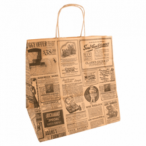 Sac Traiteur Poignée Ficelle 26 + 20 X 27 Cm Times - Carton De 250 Unités - GelatoPro.fr