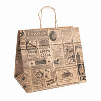 Sac Traiteur Poignée Ficelle 32 + 21 X 28.5 Cm Times - Carton De 250 Unités - GelatoPro.fr