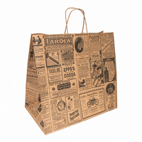 Sac Traiteur Poignée Ficelle 36 + 21 X 33.5 Cm Times - Carton De 250 Unités - GelatoPro.fr