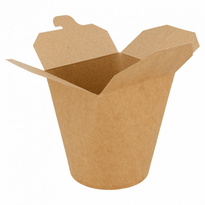 Pot En Carton Avec Fermeture Croisillon Pour Pâtes Neutre Kraft 960 Ml - Carton De 450 Unités - GelatoPro.fr