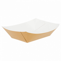 Barquette À Frites Carton Recyclé 1200G - 12 X 8.1 X 5.5 Cm - Pack De 100 Unités - GelatoPro.fr