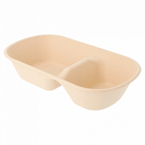 Lunch Box 2 Compartiments 800 Ml  - Naturel - 23.2 X 13.3 X 5.1 Cm - Carton De 500 Unités - GelatoPro.fr