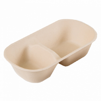 Lunch Box 2 Compartiments 1000 Ml  - Naturel - 23.2 X 13.3 X 6 Cm - Carton De 500 Unités - GelatoPro.fr