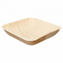 Assiette Creuse En Feuille De Palmier 15X15X4 Cm - Carton De 200 Unités - GelatoPro.fr