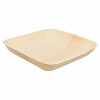 Assiette Creuse En Feuille De Palmier 20X20X4 Cm - Carton De 200 Unités - GelatoPro.fr