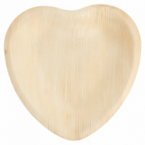 Assiette Coeur En Feuille De Palmier 16.5X16.5X2.5 Cm - Carton De 200 Unités - GelatoPro.fr