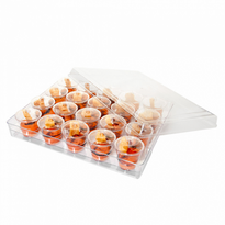 Kit Plateaux Et Verrines Rondes - 35.3X28.2X7.8 Cm - Carton De 12 Plateaux - GelatoPro.fr